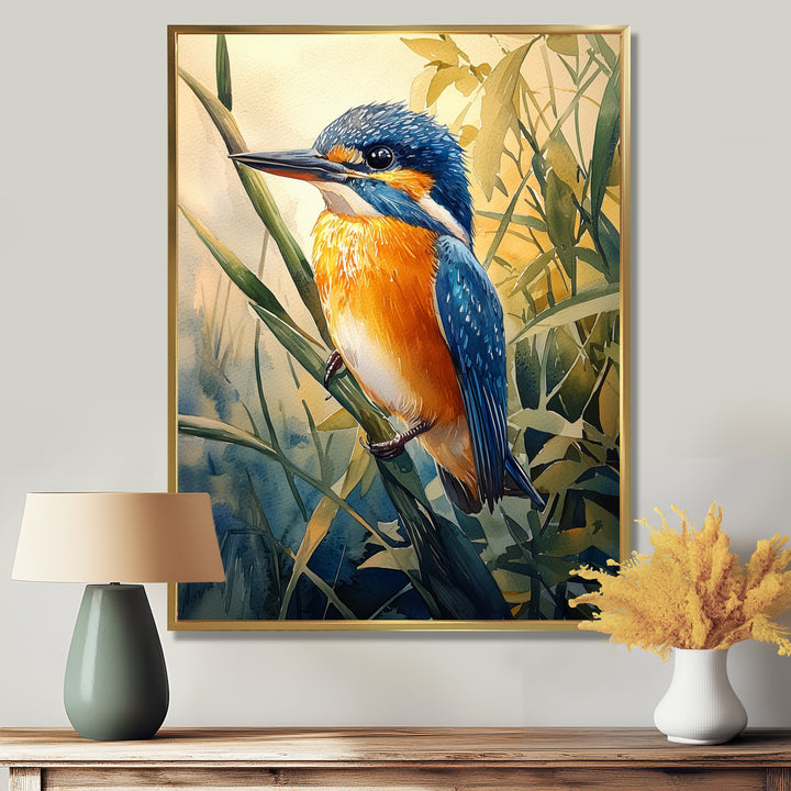 Kingfisher In The Reeds - Bird Bedroom Wall Art