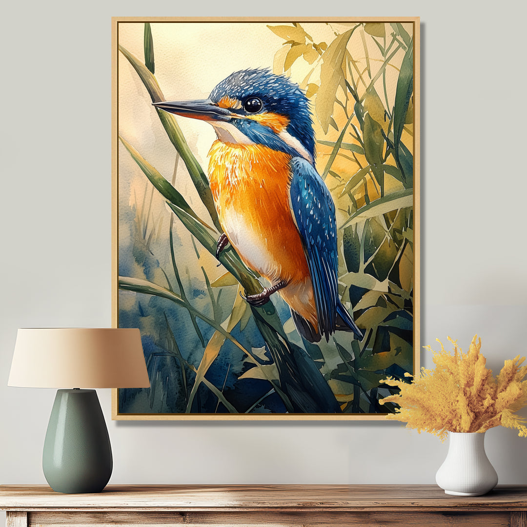 Kingfisher In The Reeds - Bird Bedroom Wall Art