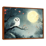Owl In The Moonlight In Winter - Yellow Owl Wall Art