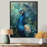 Peacock At The Garden Gate - Blue Bird Wall Art