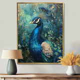 Peacock At The Garden Gate - Blue Bird Wall Art