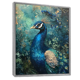Peacock At The Garden Gate - Blue Bird Wall Art