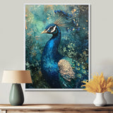 Peacock At The Garden Gate - Blue Bird Wall Art