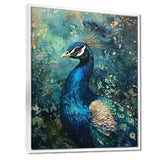 Peacock At The Garden Gate - Blue Bird Wall Art