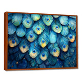 Peacock Feather Collage - Bird Framed Canvas Art