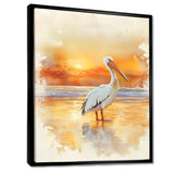 Pelican At Dusk - Heron Canvas Wall Art