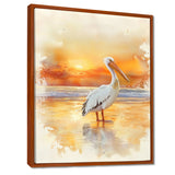 Pelican At Dusk - Heron Canvas Wall Art