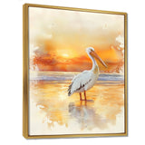 Pelican At Dusk - Heron Canvas Wall Art