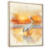 Pelican At Dusk - Heron Canvas Wall Art