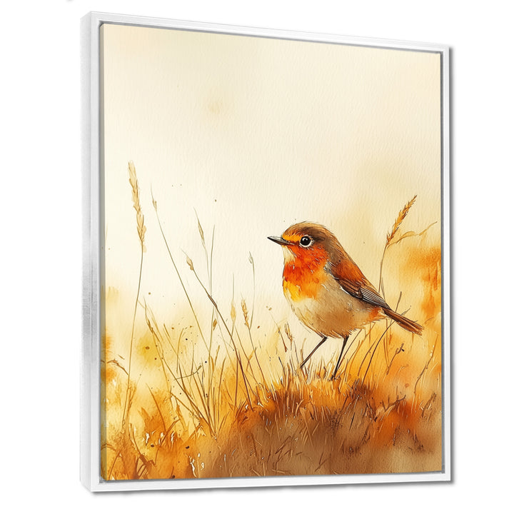 Robin Bird In The Meadow - Bird Bedroom Wall Art