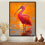 Scarlet Ibis Bird In The Lake - Bird Bedroom Wall Art
