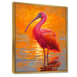Scarlet Ibis Bird In The Lake - Bird Bedroom Wall Art
