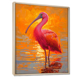 Scarlet Ibis Bird In The Lake - Bird Bedroom Wall Art