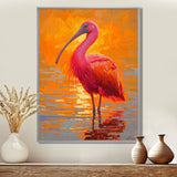 Scarlet Ibis Bird In The Lake - Bird Bedroom Wall Art