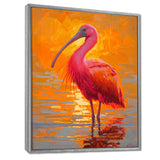 Scarlet Ibis Bird In The Lake - Bird Bedroom Wall Art