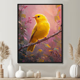 Songbird In The Forest Clearing - Yellow Bird Wall Art