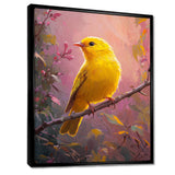 Songbird In The Forest Clearing - Yellow Bird Wall Art