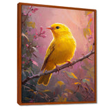 Songbird In The Forest Clearing - Yellow Bird Wall Art