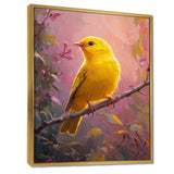 Songbird In The Forest Clearing - Yellow Bird Wall Art