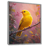 Songbird In The Forest Clearing - Yellow Bird Wall Art