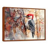 Woodpecker In The Forest - Bird Living Room Wall Art