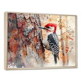 Woodpecker In The Forest - Bird Living Room Wall Art