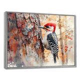 Woodpecker In The Forest - Bird Living Room Wall Art