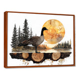 Goose In Sunrise Forest Lake Landscape - Goose Wall Art Prints