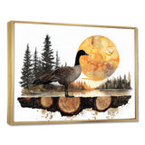 Goose In Sunrise Forest Lake Landscape - Goose Wall Art Prints