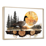 Goose In Sunrise Forest Lake Landscape - Goose Wall Art Prints