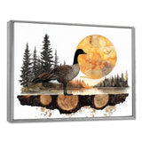 Goose In Sunrise Forest Lake Landscape - Goose Wall Art Prints