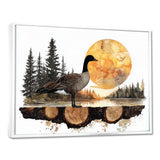 Goose In Sunrise Forest Lake Landscape - Goose Wall Art Prints
