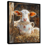 Cow Portrait At The Barn - White Cow Wall Art