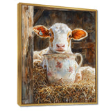 Cow Portrait At The Barn - White Cow Wall Art