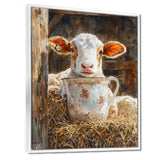Cow Portrait At The Barn - White Cow Wall Art