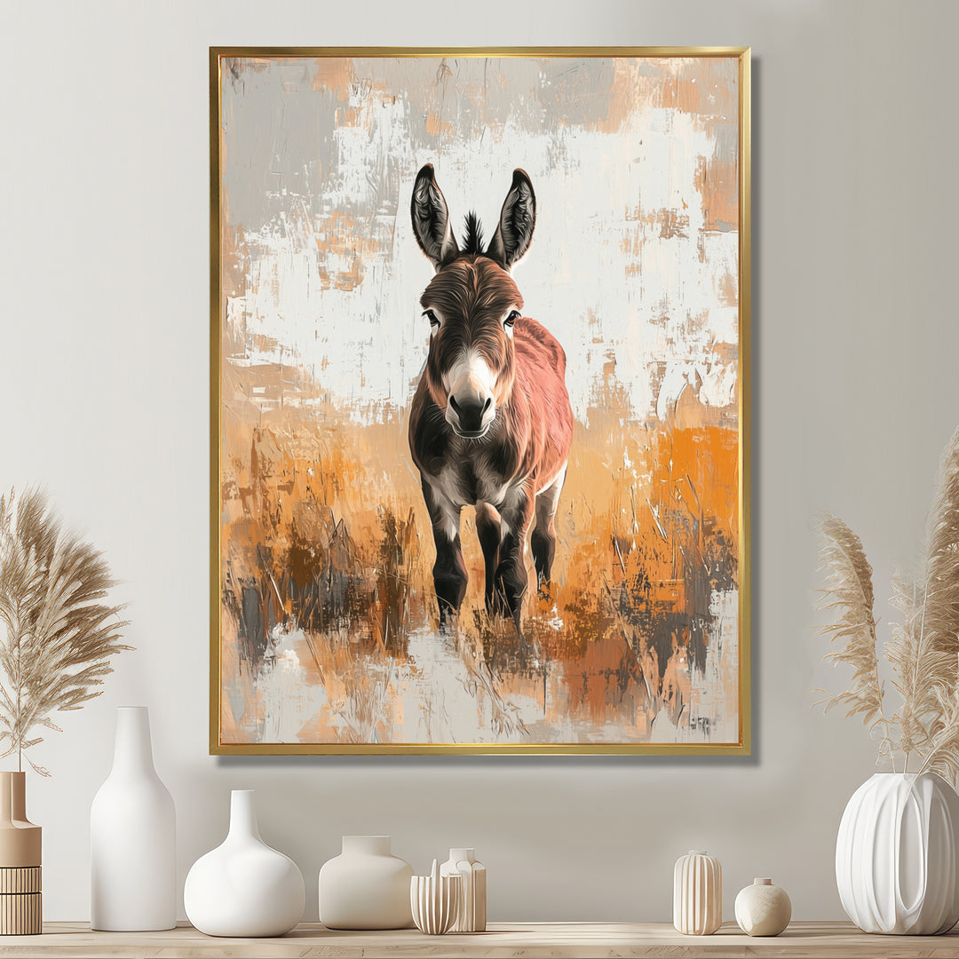Minimalism Donkey Portrait Guardian Of The Hills - Donkey Wall Decor