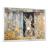 Donkey Floral Portrait At The Barn - Donkey Wall Art Prints