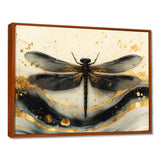 Golden Dragon Fly Flight Of Elegance - Dragonfly Living Room Wall Art