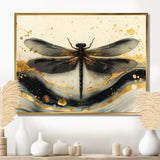 Golden Dragon Fly Flight Of Elegance - Dragonfly Living Room Wall Art