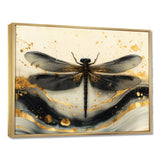Golden Dragon Fly Flight Of Elegance - Dragonfly Living Room Wall Art