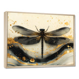 Golden Dragon Fly Flight Of Elegance - Dragonfly Living Room Wall Art