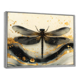 Golden Dragon Fly Flight Of Elegance - Dragonfly Living Room Wall Art