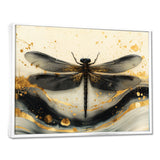 Golden Dragon Fly Flight Of Elegance - Dragonfly Living Room Wall Art