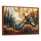 Eagle In A Large Forest Landscape - Eagle Living Room Wall Art