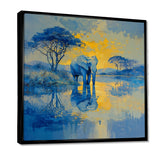 Elephant At The Waters Edge - Elephant Living Room Wall Art