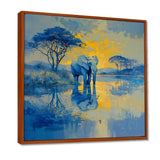 Elephant At The Waters Edge - Elephant Living Room Wall Art