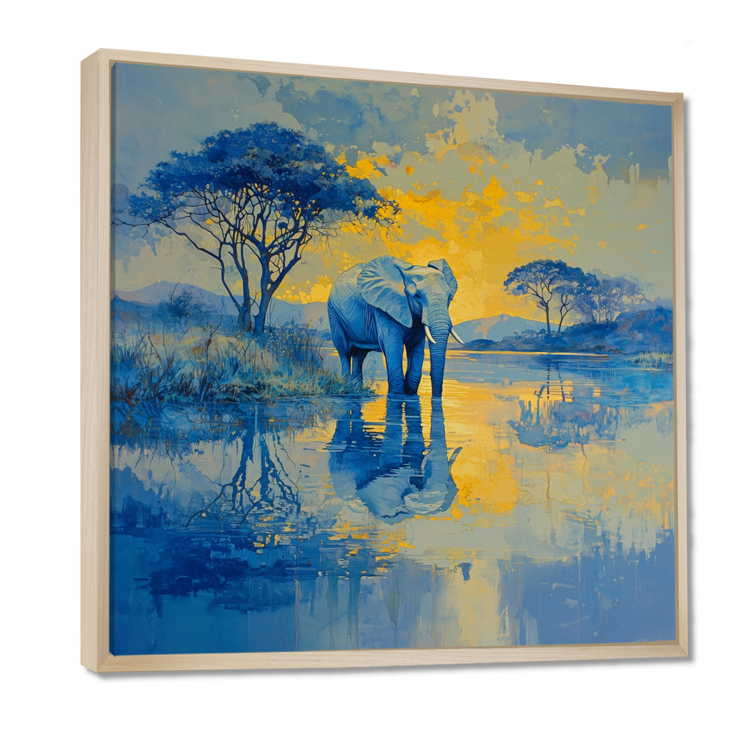 Elephant At The Waters Edge - Elephant Living Room Wall Art