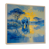Elephant At The Waters Edge - Elephant Living Room Wall Art
