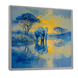 Elephant At The Waters Edge - Elephant Living Room Wall Art