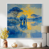 Elephant At The Waters Edge - Elephant Living Room Wall Art